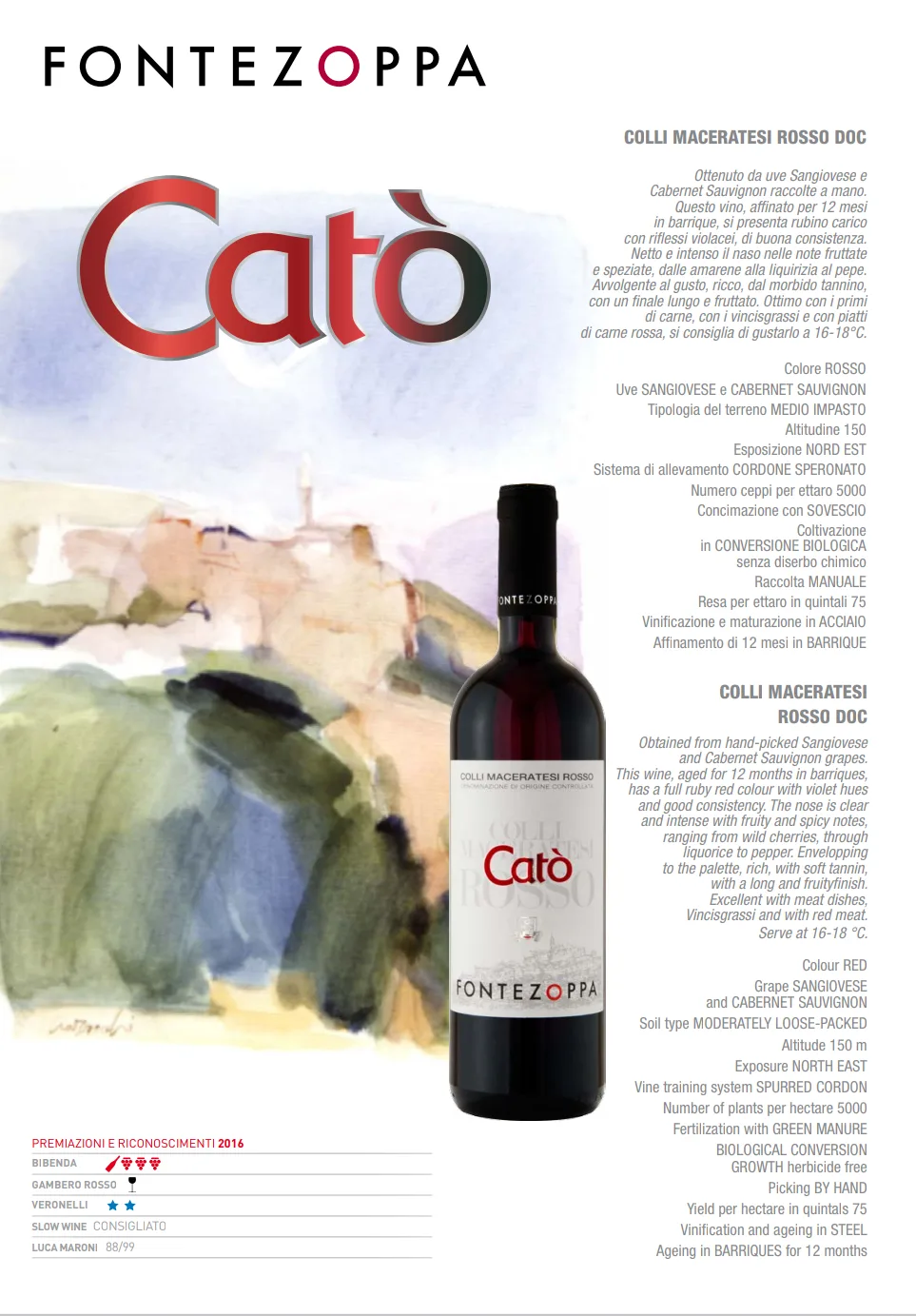 CATO' RED WINE 2016 MARCHE - image 2