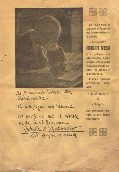 Tedesco Liquori Licores amargos artesanales de Calabria 3 carta de anuncio tedesco liquori